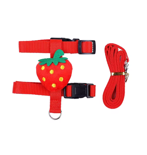 Rabbit cat harness and leash set with adjustable pet leash suitable for outdoor walks with small animals such as ferrets, piglets, hedgehogs