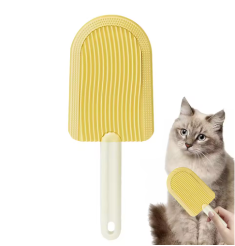 Pet ice cream massage comb, soft round headed cat brush, removes pet hair from furniture and clothes, cleaning brush