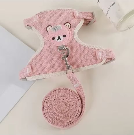 Cute Rabbit Strap Pulling Rope Set Rabbit Pet Accessories Small Pet Bracket Teddy Panda Pulling Rope Rabbit Collar Rabbit Accessories