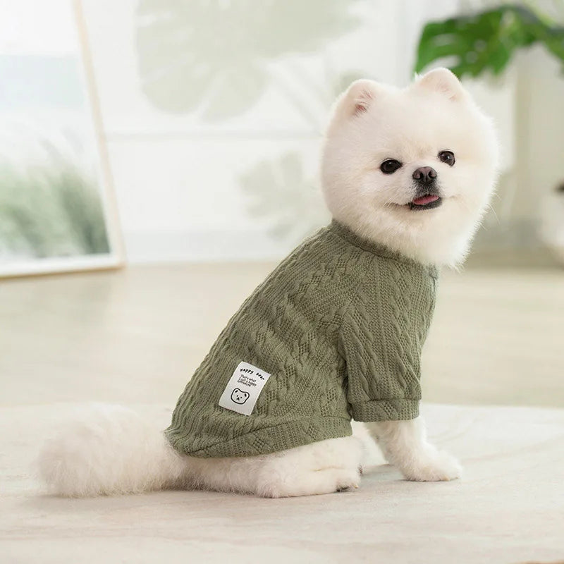Classic puppy knitted sweater for winter warmth, suitable for small dogs and cats, vest, pet clothing, French bulldog clothing