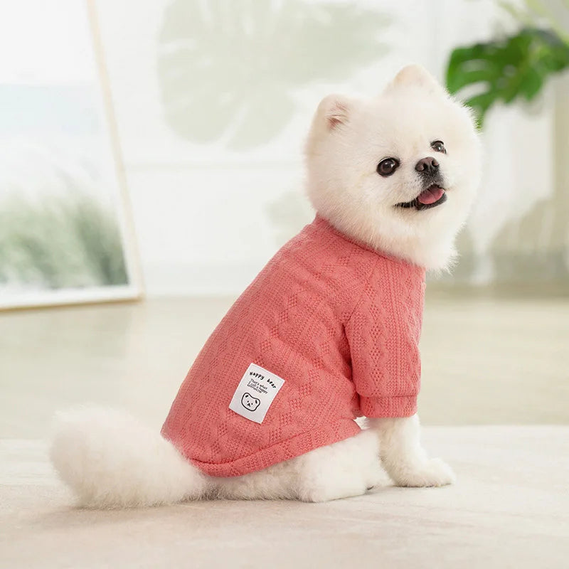 Classic puppy knitted sweater for winter warmth, suitable for small dogs and cats, vest, pet clothing, French bulldog clothing