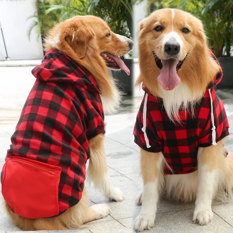 Dog winter coat, pet jacket, checkered double-sided vest, cold weather dog clothes, pet clothing suitable for small dogs, medium dogs, and large dogs