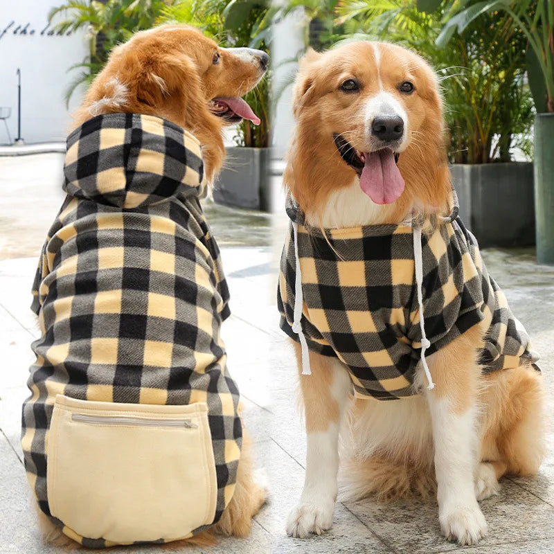 Dog winter coat, pet jacket, checkered double-sided vest, cold weather dog clothes, pet clothing suitable for small dogs, medium dogs, and large dogs