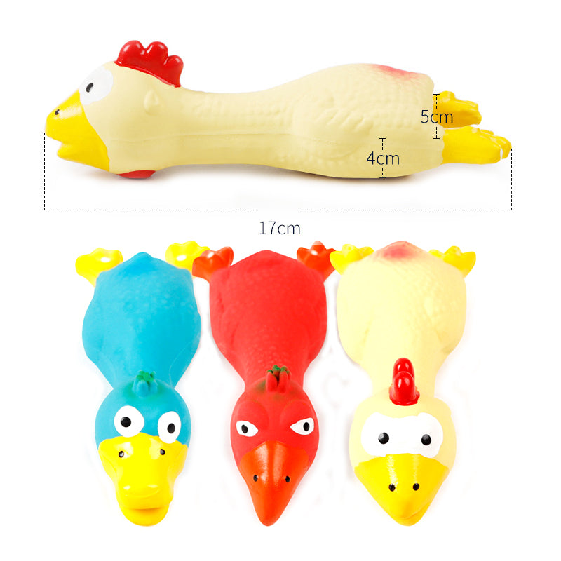 Natural rubber dog toy chicken pet latex sound screaming toy cat bite sound bird squeaking bite duck puppy chewing toy teeth cleaning
