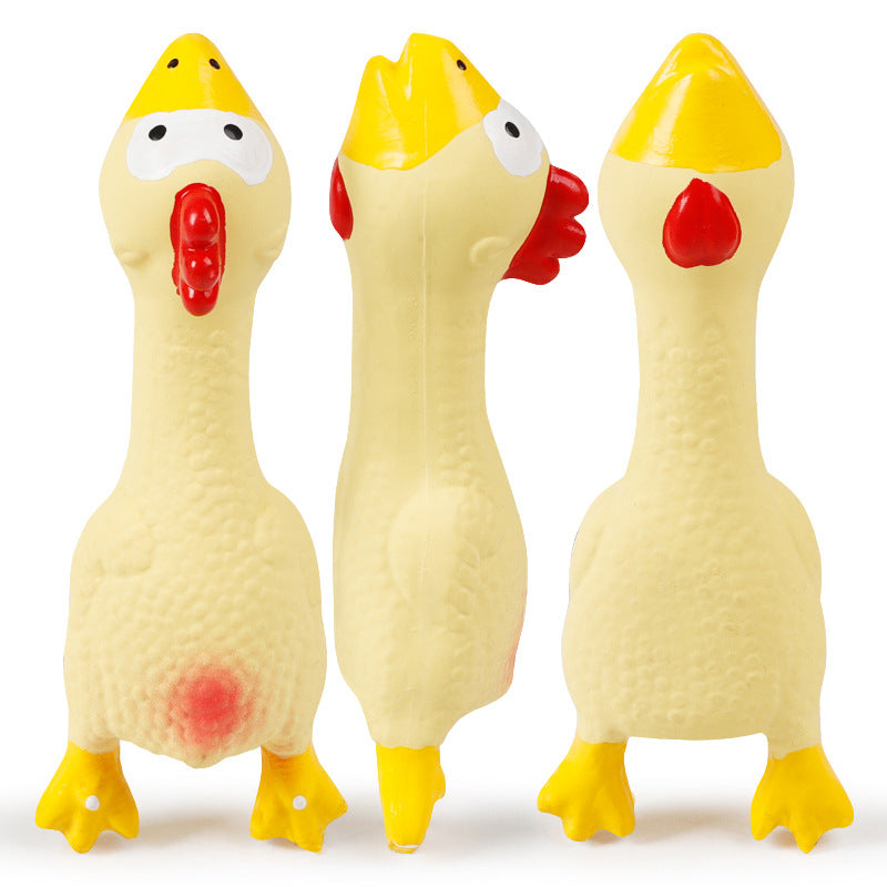 Natural rubber dog toy chicken pet latex sound screaming toy cat bite sound bird squeaking bite duck puppy chewing toy teeth cleaning