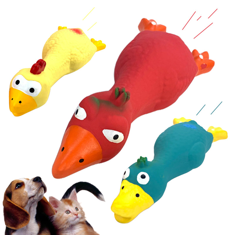 Natural rubber dog toy chicken pet latex sound screaming toy cat bite sound bird squeaking bite duck puppy chewing toy teeth cleaning