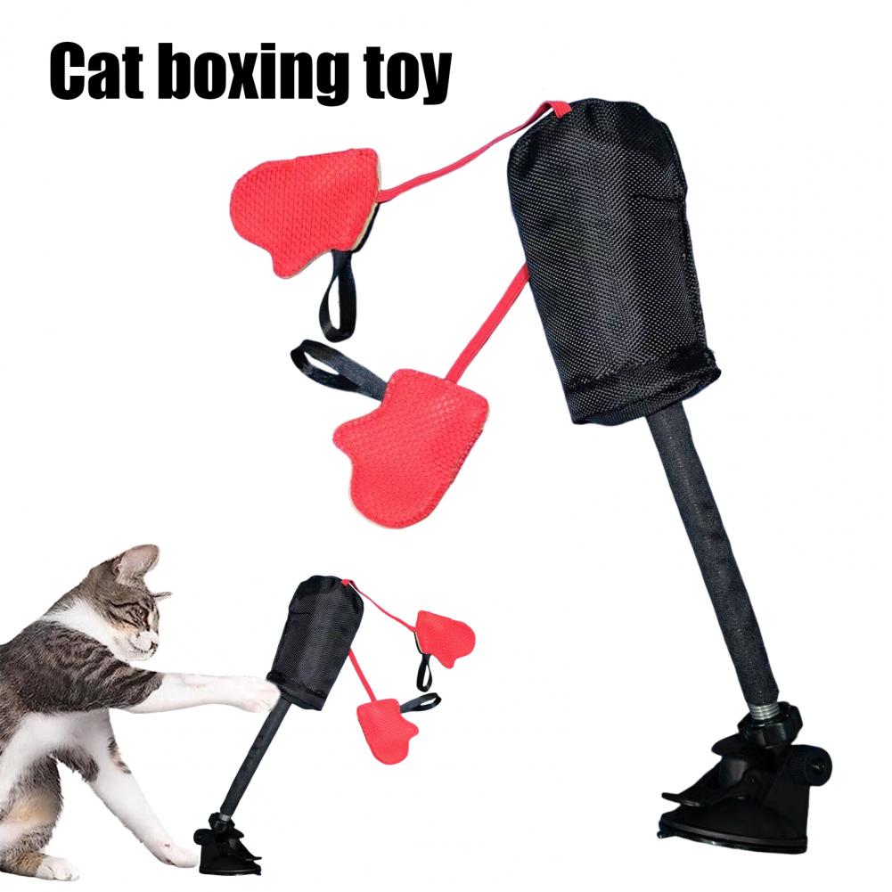 Cat Boxing Gloves Toy with Secure Suction Cup Spring Bouncing Action Cat Sandbag Toy Cat Sandbag Toy Cat Exercise Toy