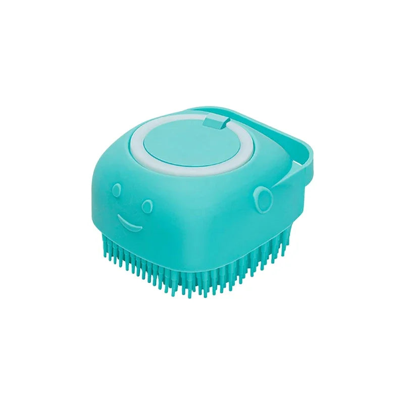 Dog bathing brush, pet massage brush, shampoo dispenser, soft silicone brush, rubber bristles suitable for dogs and cats, shower beauty tools