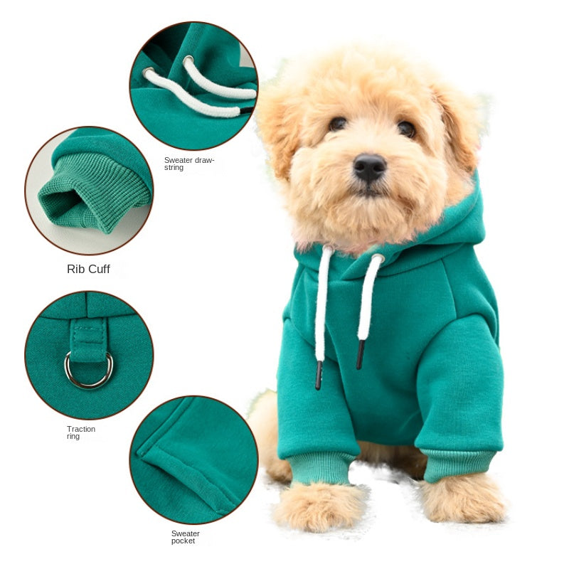 Dog clothing, pet hoodies, small and medium-sized dog vests, outdoor sports shirts, pet warm pet clothing, puppy and cat clothing