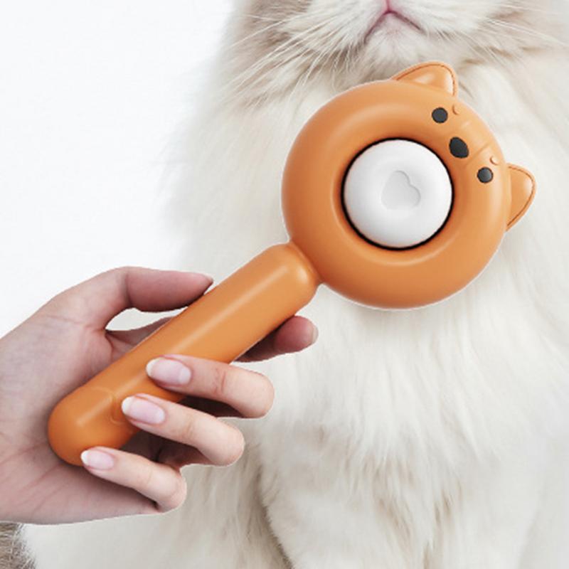 Indoor cat brush suitable for short haired cats with release button, skin friendly cat beauty, hair removal brush, pet supplies