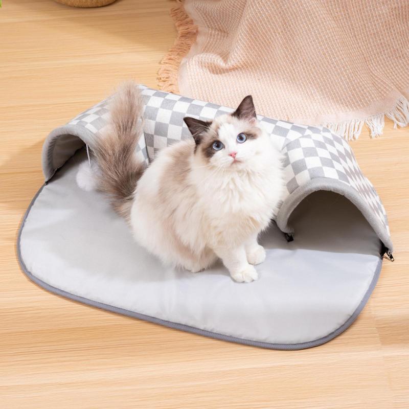 Cat Play Tunnel Detachable Cat Tunnel Toys Comfortable Furniture Cat Cave with Game Ball Zipper Closed Interactive Pet Supplies