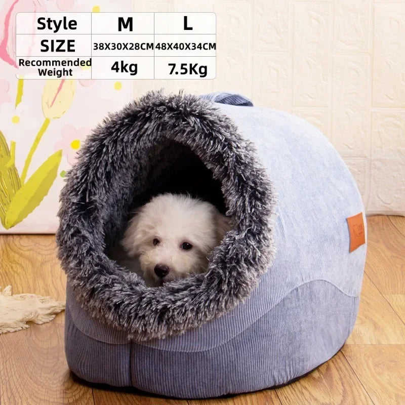 Pet house is suitable for small dog and cat bed houses, portable enclosed plush pet cat nests, warm and soft pet caves in winter, dog nests, deep sleeping sofas