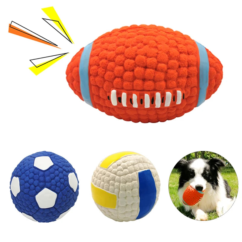 Dog ball toys are suitable for small dogs, medium dogs, large dogs, cats, puppies, squeaking, rugby, volleyball, football training toys, Chihuahuas, Khabarons, pet supplies