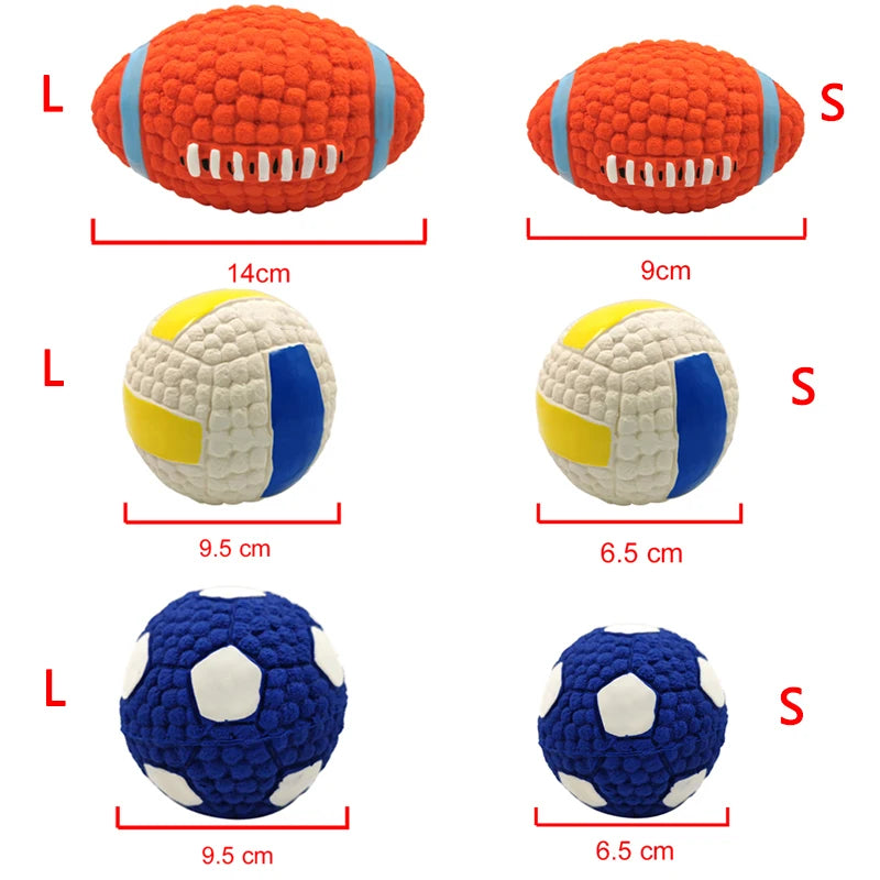 Dog ball toys are suitable for small dogs, medium dogs, large dogs, cats, puppies, squeaking, rugby, volleyball, football training toys, Chihuahuas, Khabarons, pet supplies
