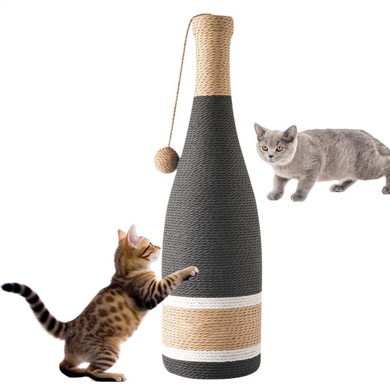 Cat scratching board with vertical scratching board and interactive ball bottle design, heavy-duty entertainment toy suitable for playing and exercising