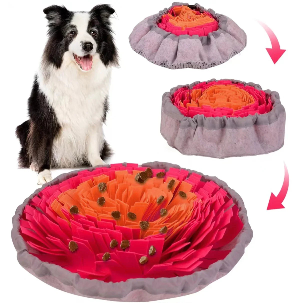 Washable felt pet sniffing pad, foldable dog slow food pad, toy dog training sniffing pad