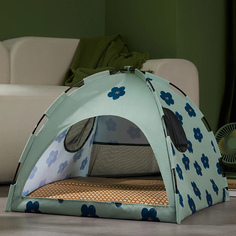 Pet tent bed, detachable cat sofa basket, canvas semi enclosed cat house, dog hole, small house, cat bed, suitable for room decoration, pet supplies