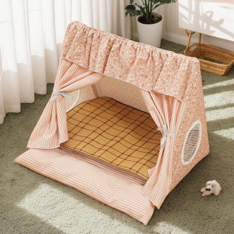 Cat tent bed indoor bed detachable cooling pad comfortable cabin pet supplies suitable for puppies, kittens, rabbits and small animals