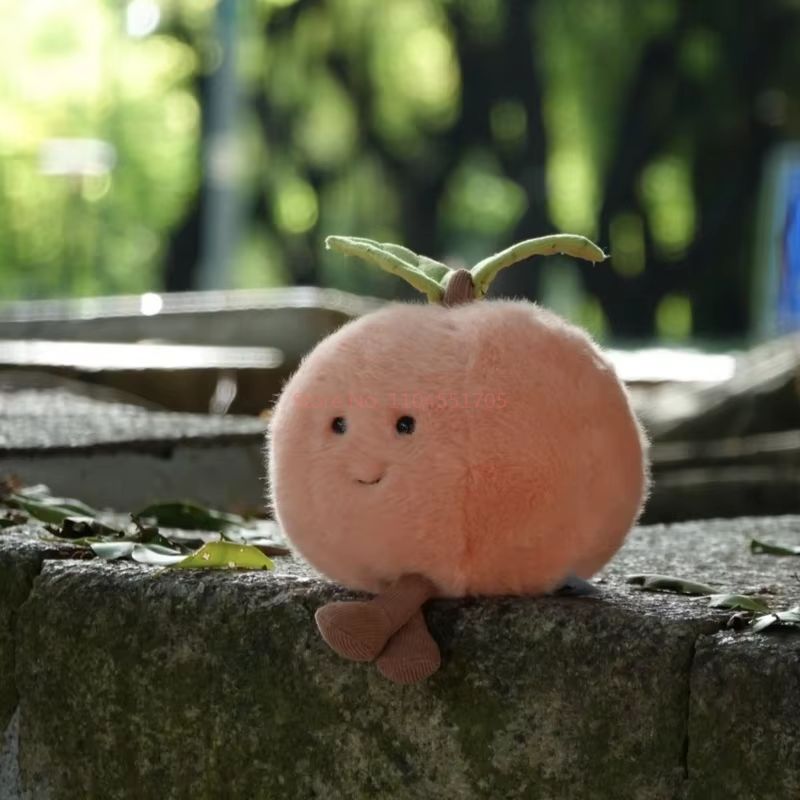 Jelly Cat Peach Pear Cherry Plush Doll Smiling Fruit Series Home Bedroom Decoration Pet Interactive Toy Birthday Gift