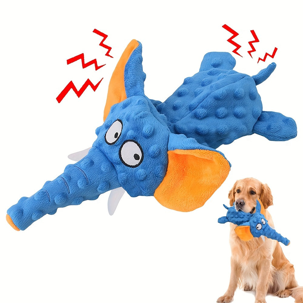 Voice producing paper grinding toys, pet supplies, elephant soft shell plush dog toys, interactive squeaking dog toys, suitable for small and large dogs