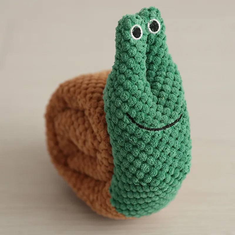 Dog vocalizations, pet plush toys, snail cartoons, training, playing, sniffing, grinding teeth, pet supplies, leaking urine toys, interactive