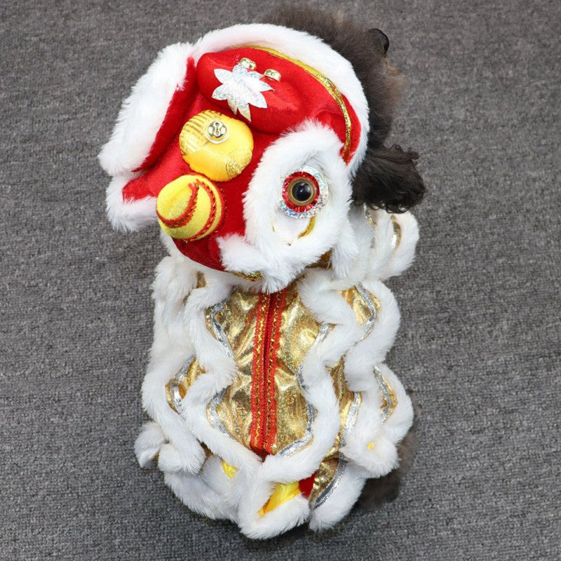Spring Festival dog costume, lion dance costume, Chinese New Year role-playing, puppy, pet, Chihuahua, puppy