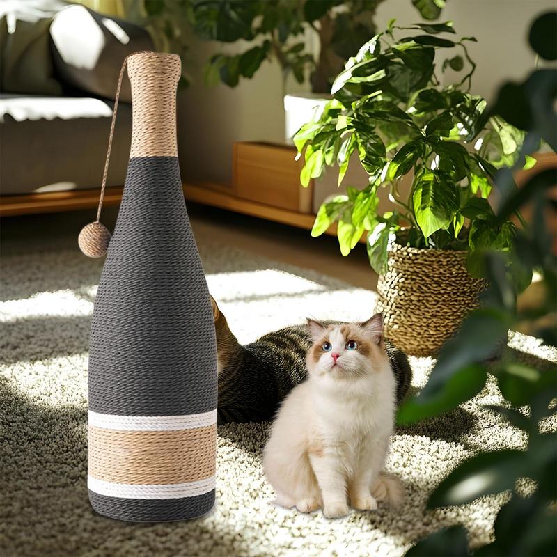 Cat scratching board with vertical scratching board and interactive ball bottle design, heavy-duty entertainment toy suitable for playing and exercising