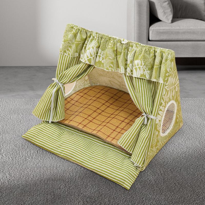 Cat tent bed indoor bed detachable cooling pad comfortable cabin pet supplies suitable for puppies, kittens, rabbits and small animals