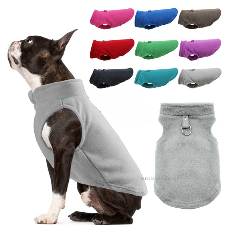 Winter warm dog clothing, pet jacket vest with D-ring, suitable for small dogs and cats, French bulldog clothing, Chihuahua jacket