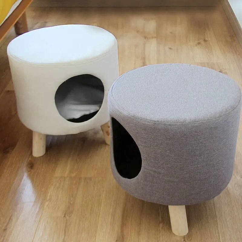 Multi functional cat bed, fully enclosed, all season universal cat house, cat stool, solid wood small dog house, cat nest