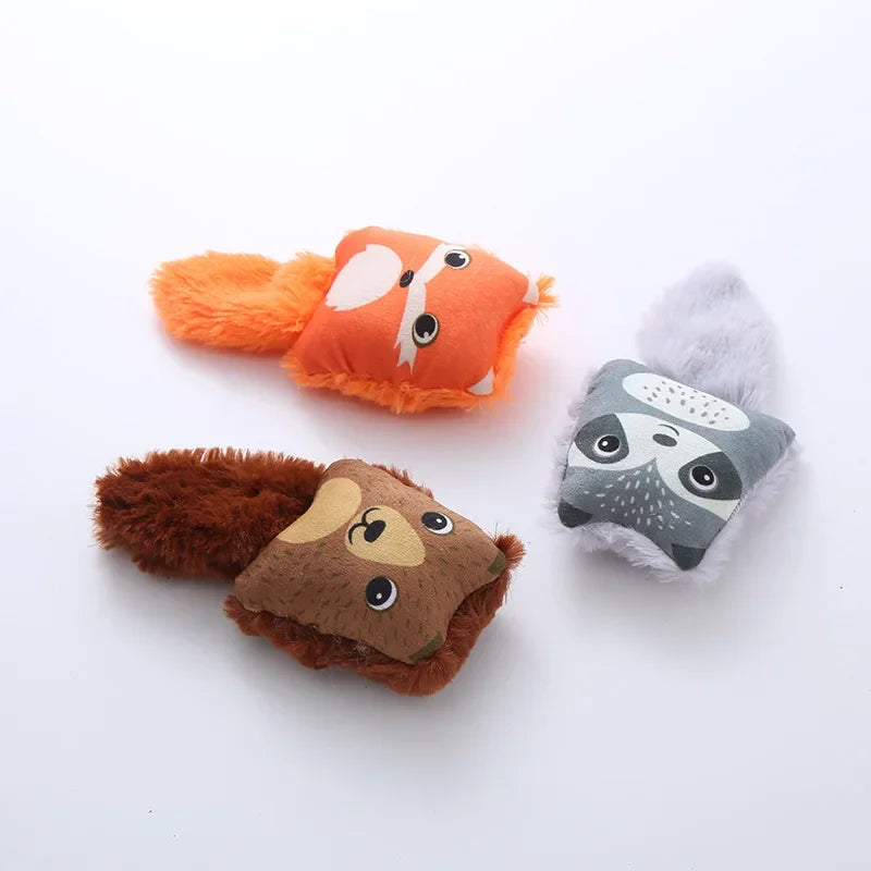 Cartoon fox shaped cat toy cute little raccoon squirrel gnawing toy creative cat mint cat pillow