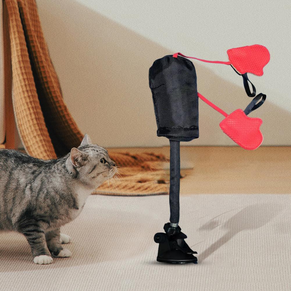 Cat Boxing Gloves Toy with Secure Suction Cup Spring Bouncing Action Cat Sandbag Toy Cat Sandbag Toy Cat Exercise Toy