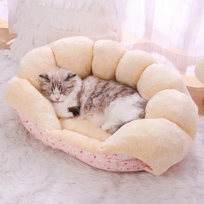 Pet Supplies Winter Cat Nest Cartoon Kitten Warmth Accessories Fluffy Plush Bedding Home Accessories Basket Dog Puppy All