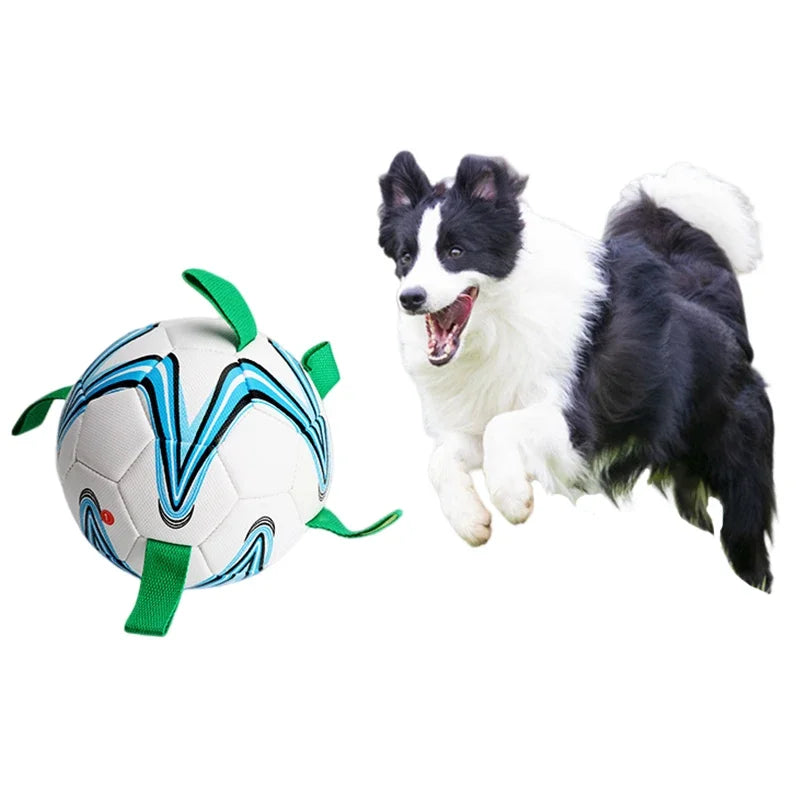 Dog football toys, pet interactive football, dog outdoor training, running supplies suitable for medium and large dogs. Fun toy balls are indestructible