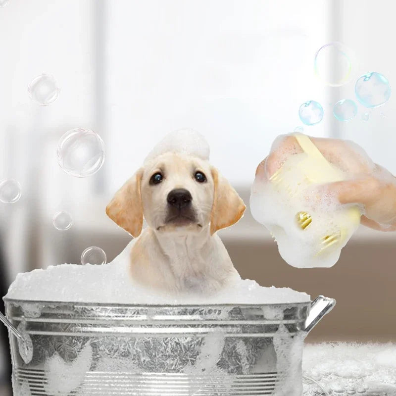 Silicone dog bath massage gloves brush pet cat bathroom cleaning tools comb brush dog can pour shampoo dog beauty products