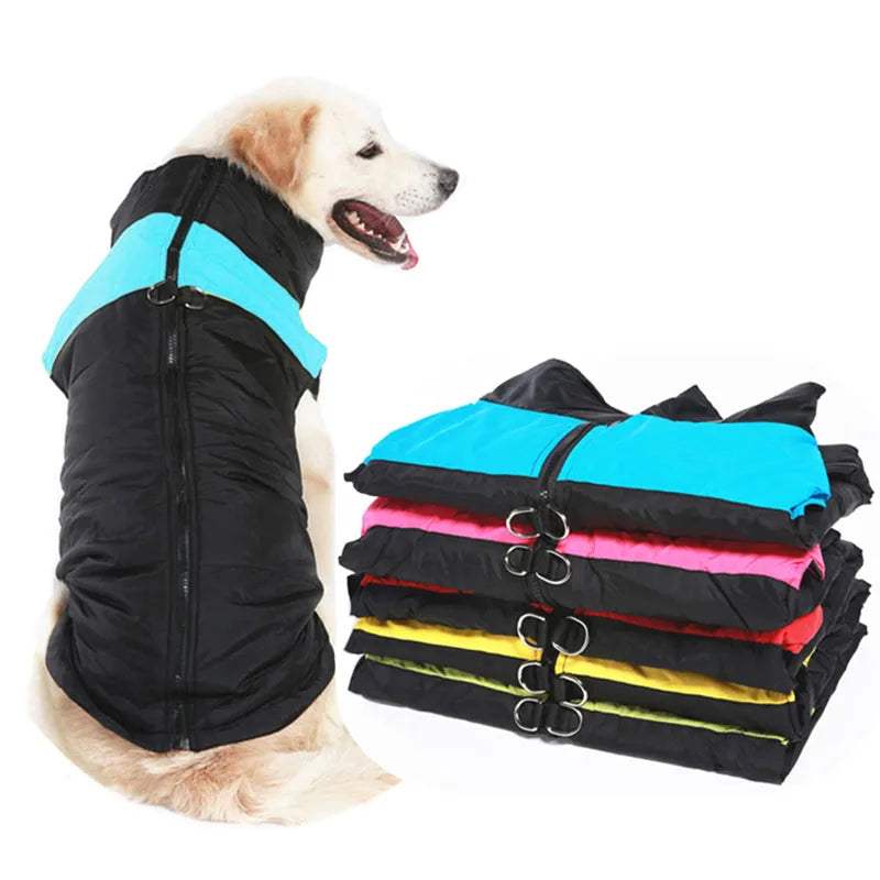 Winter pet dog clothing, warm big dog coat, waterproof pet vest jacket, suitable for small dogs, medium-sized dogs, large dogs, golden retrievers