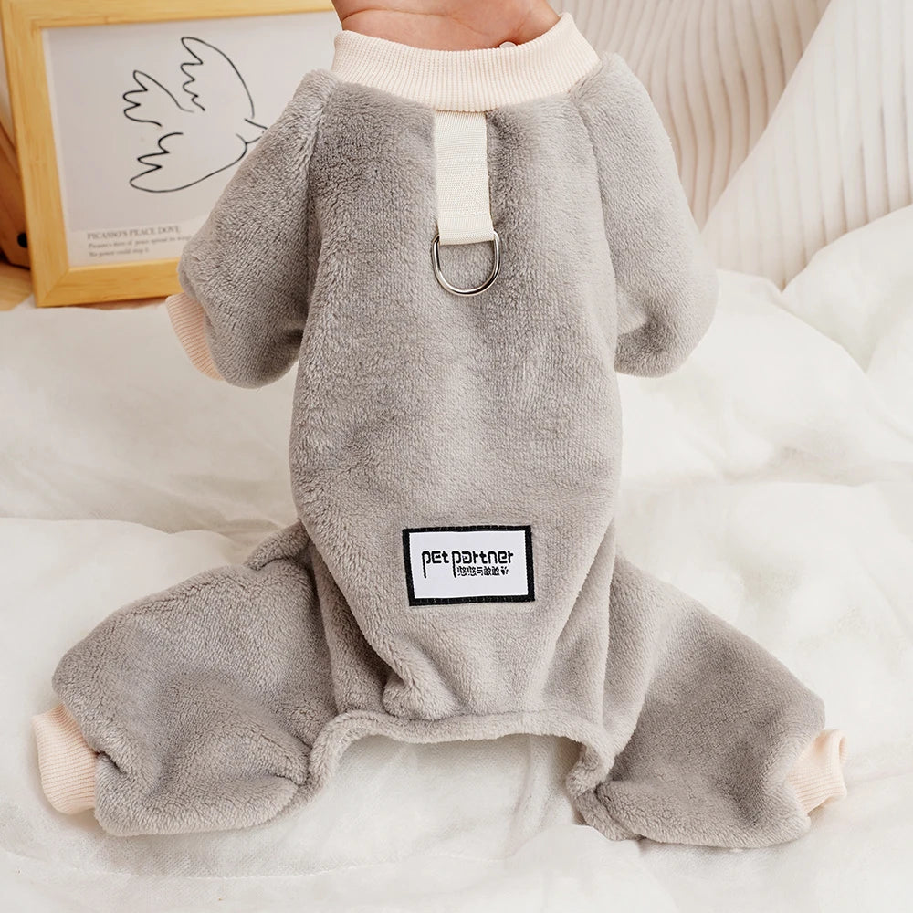 Wool warm pet clothing, winter dog jumpsuit, pajamas suitable for small dogs, Pomeranian clothing, puppy pajamas, cat jumpsuit pajamas
