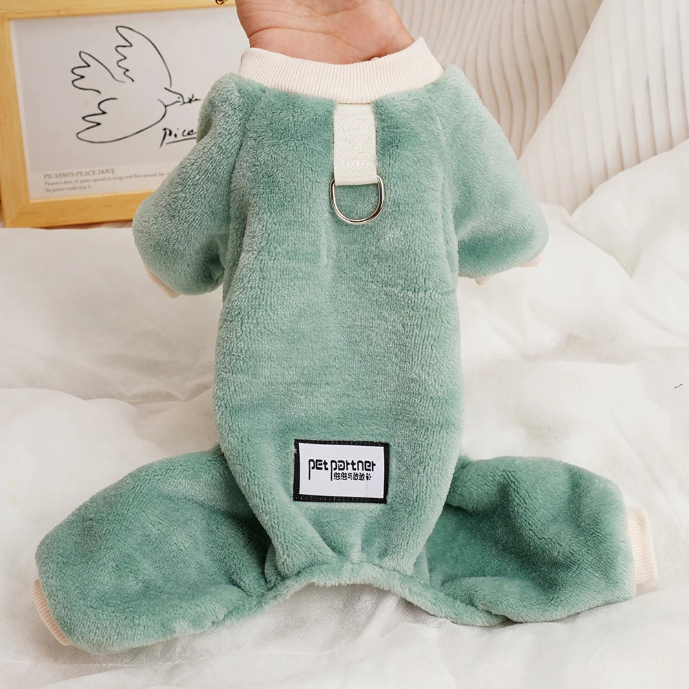 Wool warm pet clothing, winter dog jumpsuit, pajamas suitable for small dogs, Pomeranian clothing, puppy pajamas, cat jumpsuit pajamas